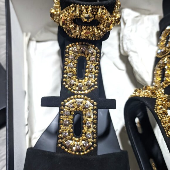 Gorgeous Giuseppe Zanotti Black Sandals Size 41 - Picture 4 of 10